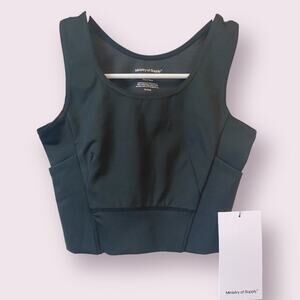 Ministry of Supply Joule Activewear Cropped Bra Tank Black XXS NWT